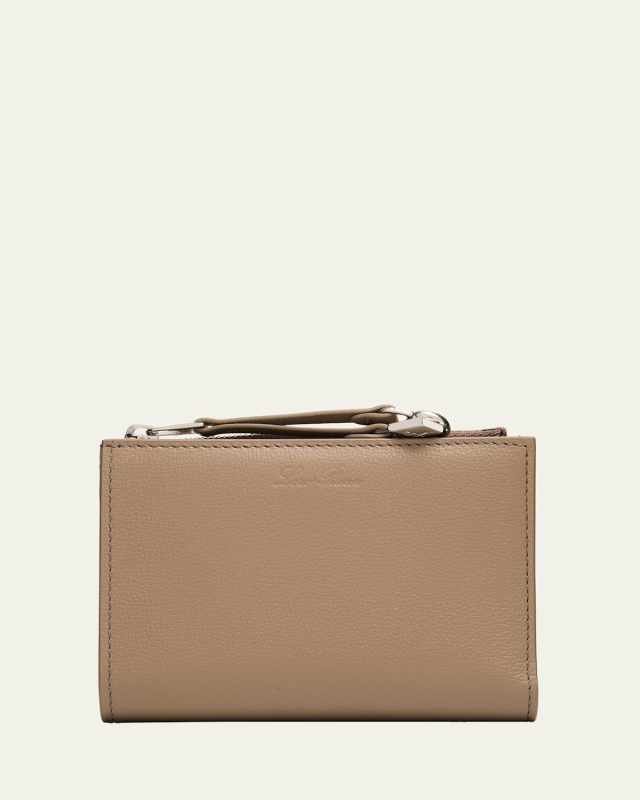 Extra Bifold Zip Wallet in Linen Calf Leather